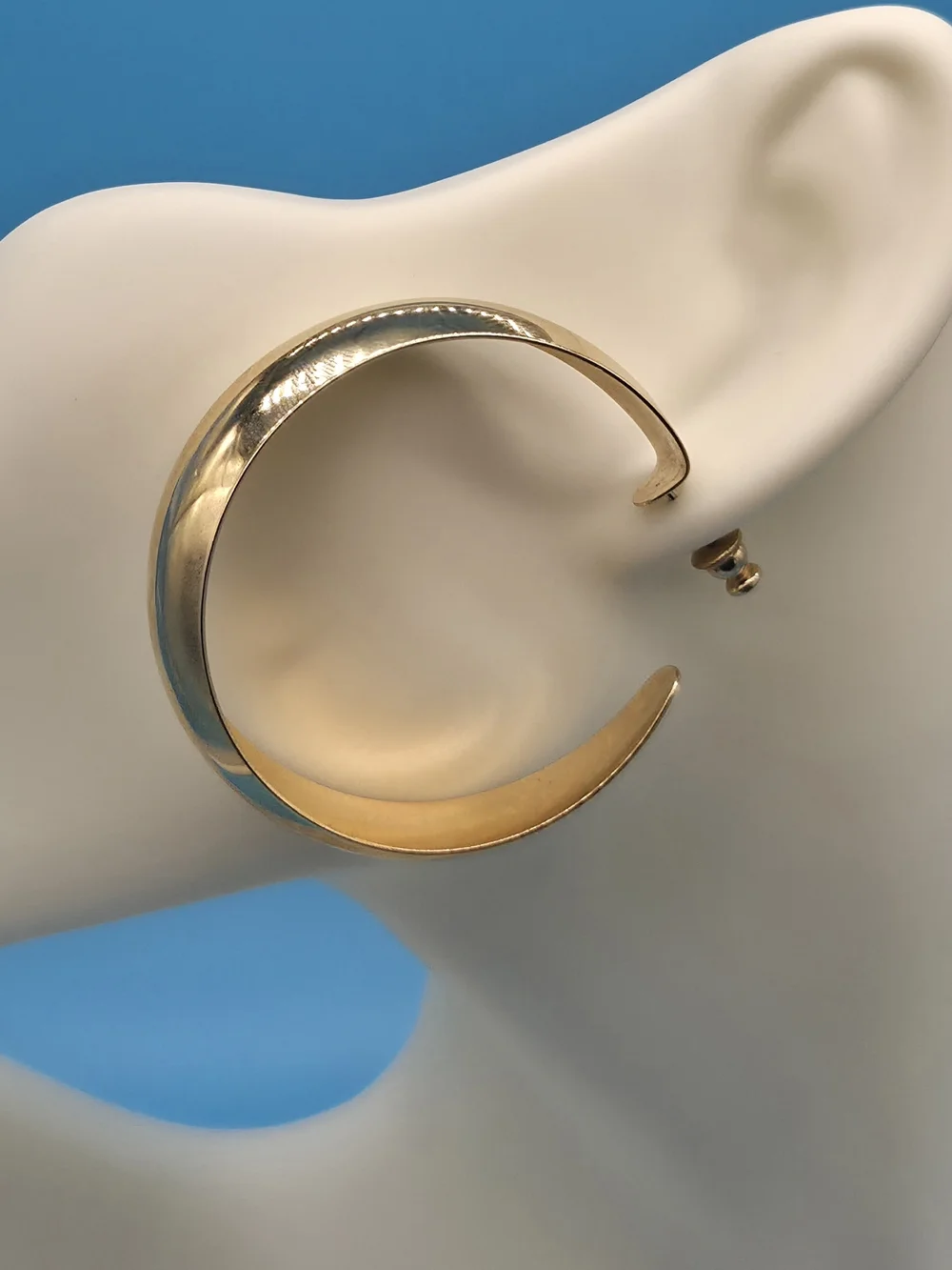 Vintage Gold Chunky Hoop Earrings - Women Jewelry